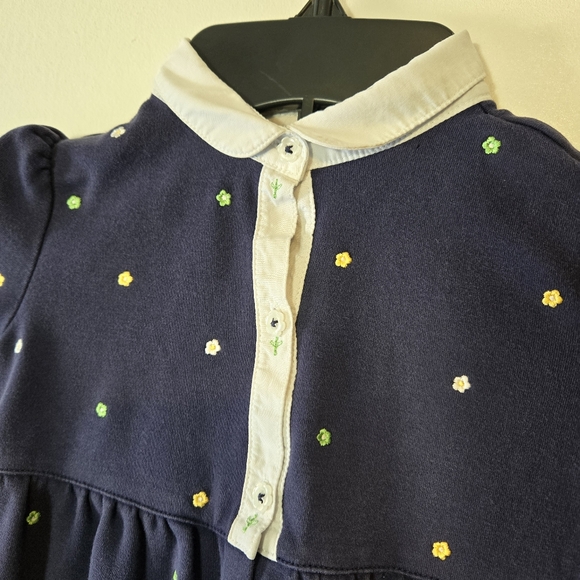Vintage Gymboree Navy Blue Embroidered Ditsy Floral Jumpsuit Size 18-24 Months - Picture 3 of 13